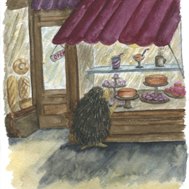 Ежик у витрины