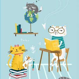 Котики на учебе