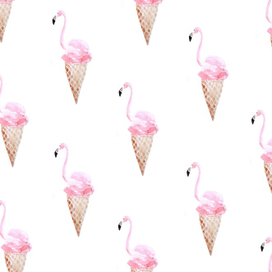 Flamingo in icecream cone unique pattern