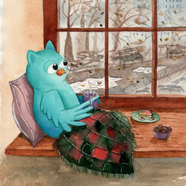 Сова и чай холодной осенью