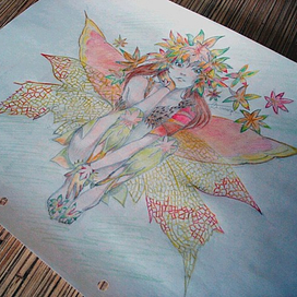 Фея цветными карандашами.