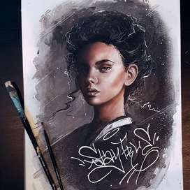 Портрет акрилом 