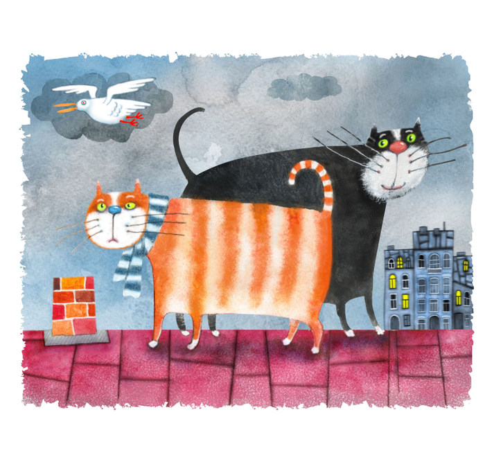 Коты на крыше