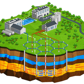 Риунок для инфографики по технологии добычи урана