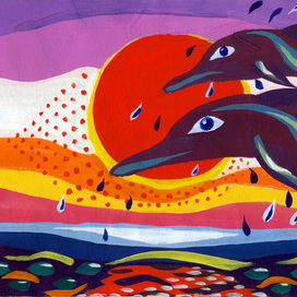 нарисованное солнце