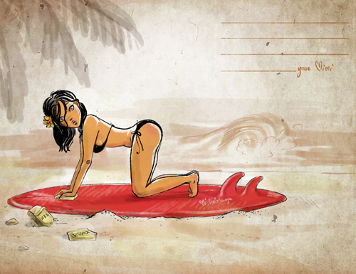 Surfer`s girlfriend #1