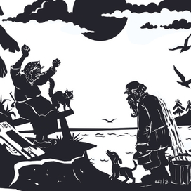 Эскиз к сказке "Золотая рыбка"