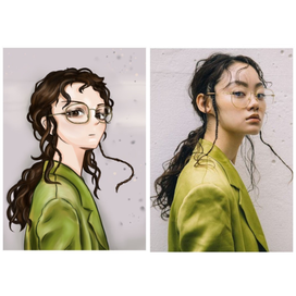 Портрет в аниме стиле  