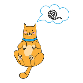 кот мечтает о клубке