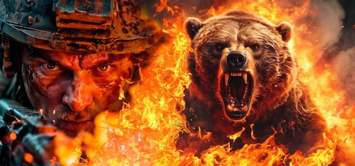 Плакат к песне-НЕ БУДИТЕ РУССКОГО МЕДВЕДЯ...