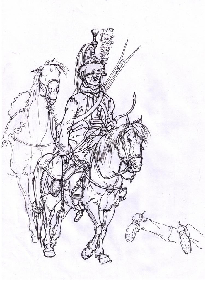 Башкир, ведущий трофейную французскую лошадь на продажу