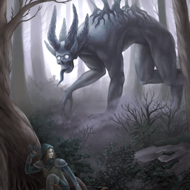 Monster in the dark forest