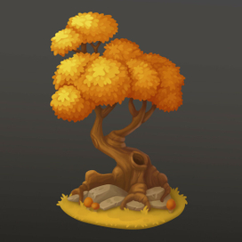 осеннее дерево в казуальном стиле