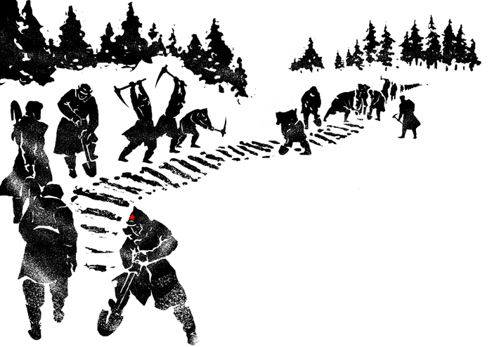 Иллюстрация ко 2й главе 2й части романа "Как закалялась сталь"