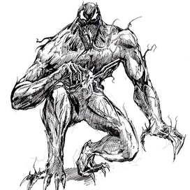 арт -Веном/марвел-комикс