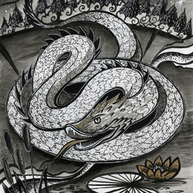Рыба-змея , хранитель портала в озере