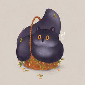 Котик в корзинке