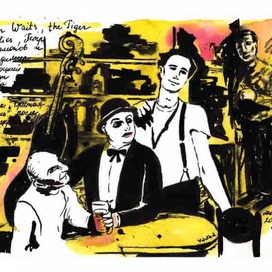 Том Waits, Tiger lillies, Петр Мамонов и Владимир Высотский пьют пиво