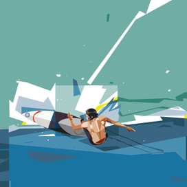 Коммерческая иллюстрация на тему водного спорта.