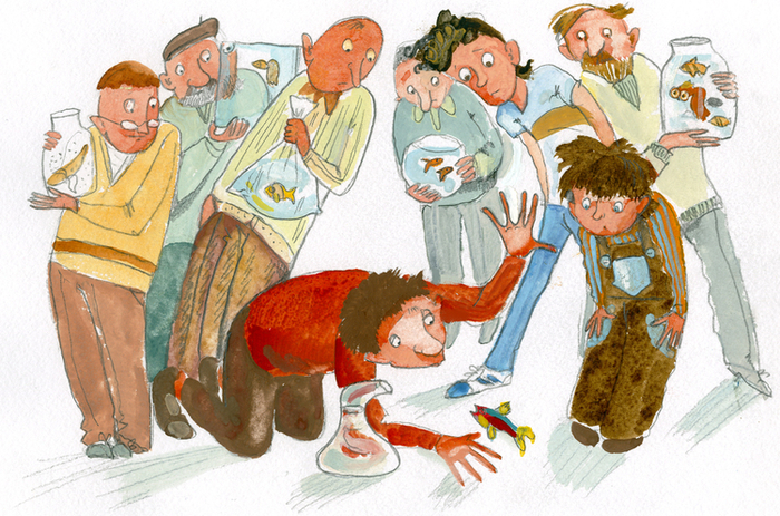 Рыбку уронил...