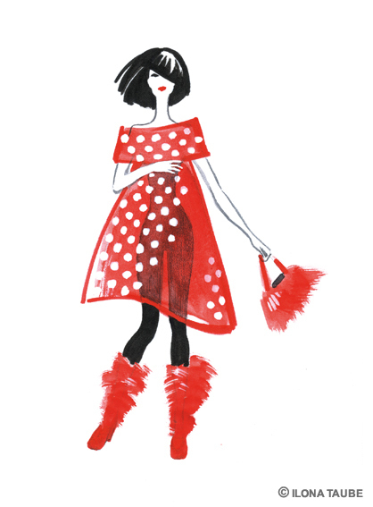 Красный черный белый горошек 5