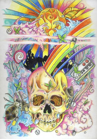 Череп, радужний