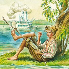 Гекльберри Финн, Марк Твен. Обложка.