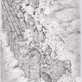 Траншейные работы под Выборгом.