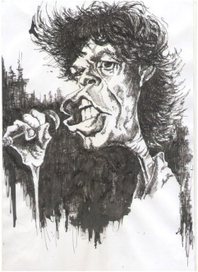 карикатура по фото, тушь