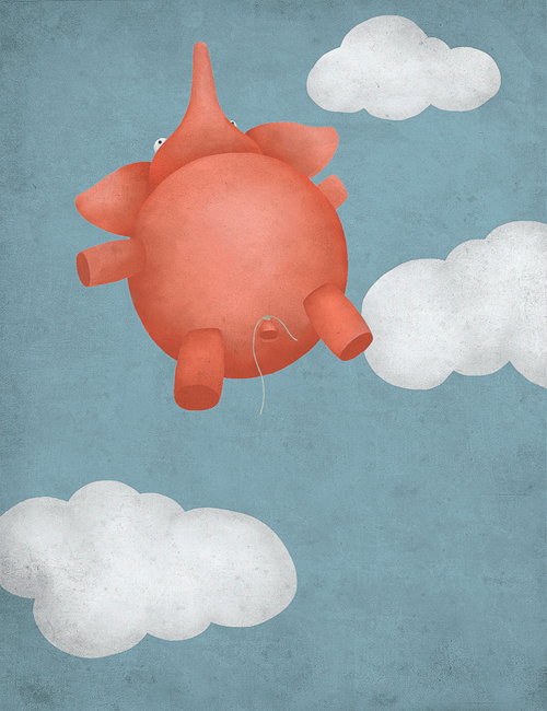 Captain Obvious сообщает: красный слоник в синем небе.