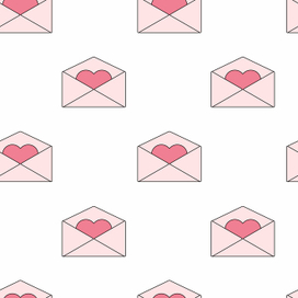 Бесшовный паттерн с письмами любви к 14 февраля.