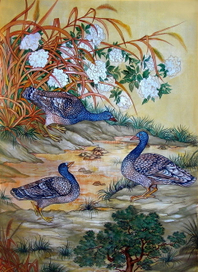 гуси в камышах,китайский стиль