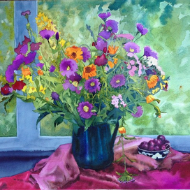 букет с вишнями