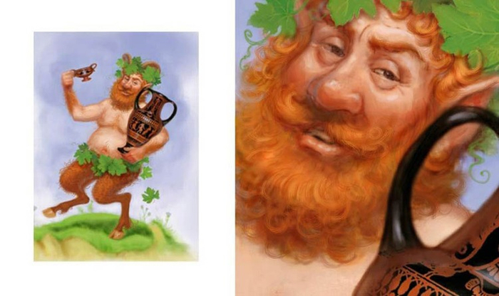 Сатир с кувшином вина