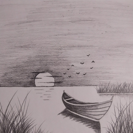 Закат у озера