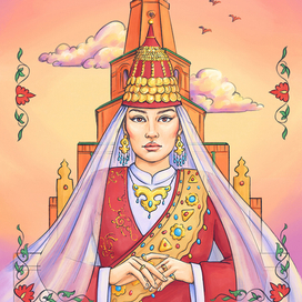 Иллюстрация для сувенирных блокнотов на тему Казани