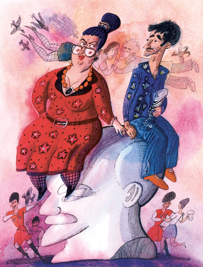 К рассказу Ираклия Квирикадзе "Много сигар, кофе и комсомол". Для журнала Story