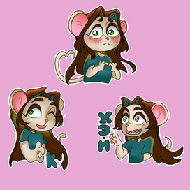 Стикеры. Мышонок