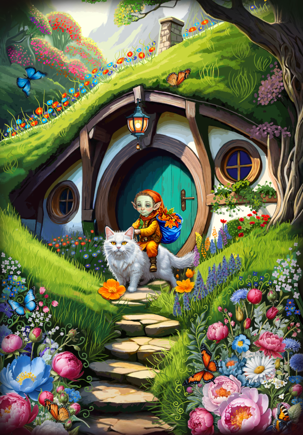 Листопадный гном и кот