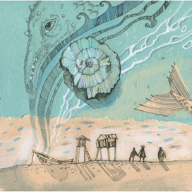 Аммонит и море