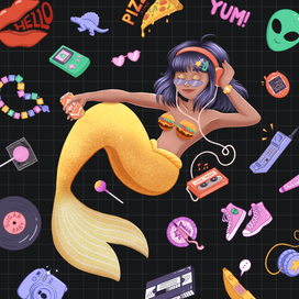 Русалка в стиле 90-х