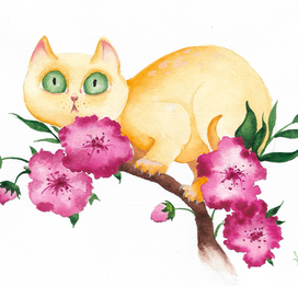 Кот на ветке