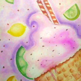 мороженое, лимоны и лаймы