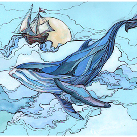 Кит в облаках