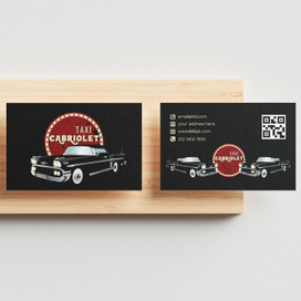 A business card for a taxi in retro style