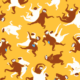 Паттерн из танцующих ленивцев