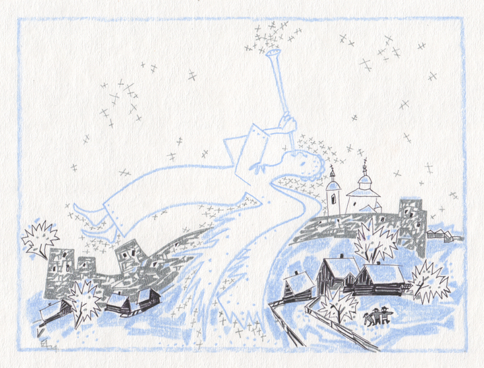 Изборский Ангел. Лист 3. Иллюстрация к рассказу "Каникулы в Изборске"