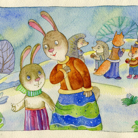 зайка с мамой