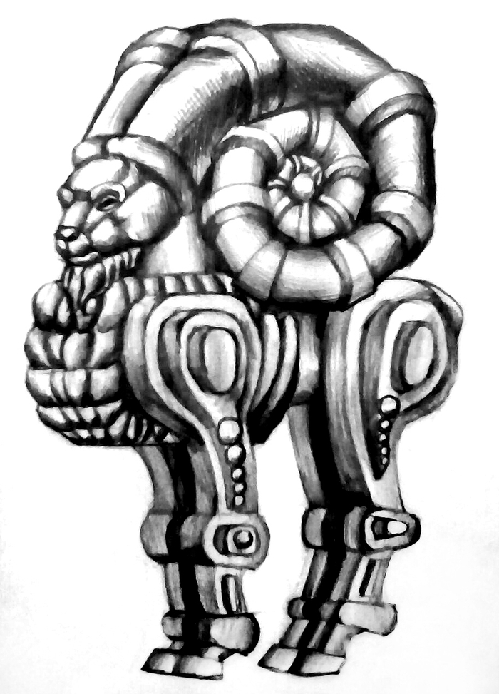 14. "Овен", бумага, карандаш. 2017 г. 