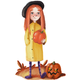 девочка с тыквой